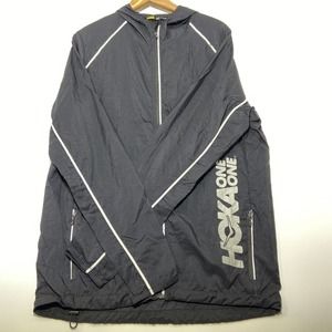 Hoka One One Running Jacket Rabbit Men's Large Black Polyester Light Weight